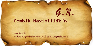 Gombik Maximilián névjegykártya
